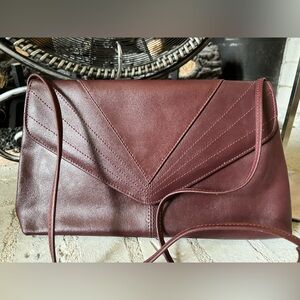 Clutch Genuine Leather Hand Made In Brazil Burgandy w/Strap